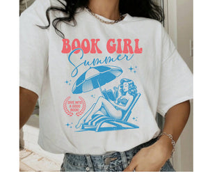 Book Girl Summer Shirt | Beach Book Lover Summer Bookish Funny Reader Oversized Beach Shirt Bookish Vacation Shirt Coconut Girl Romance Book