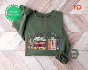 Music Albums as Books Sweatshirt, Music Shirt Gift for 2023 Concert, Music Lover Fan Merch Shirt, Books and Cat Music Tee